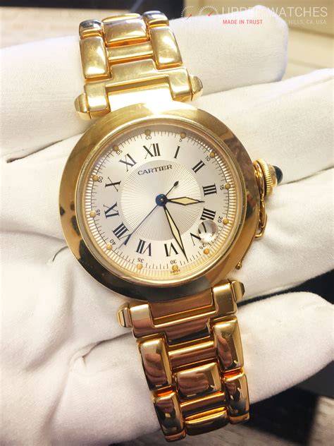 women's cartier watch gold|cartier 18k gold watch price.